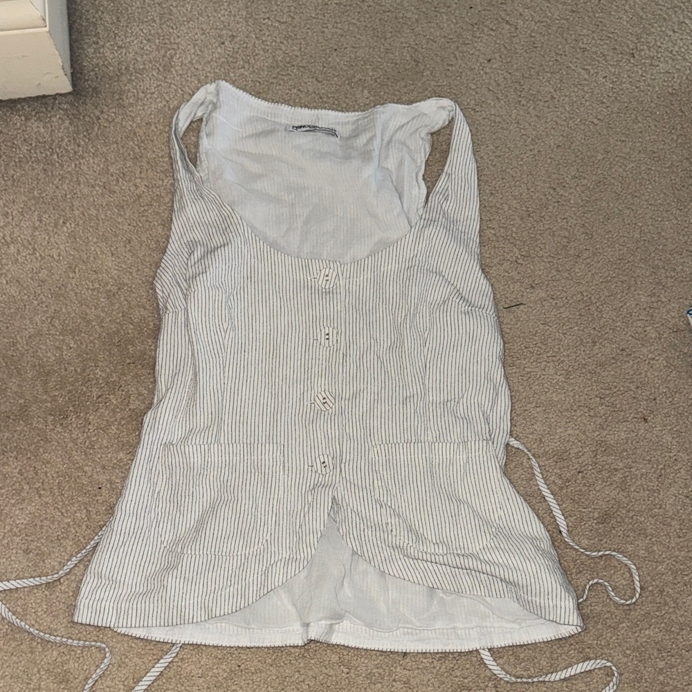 Princess Polly White Striped Button-Up Blouse